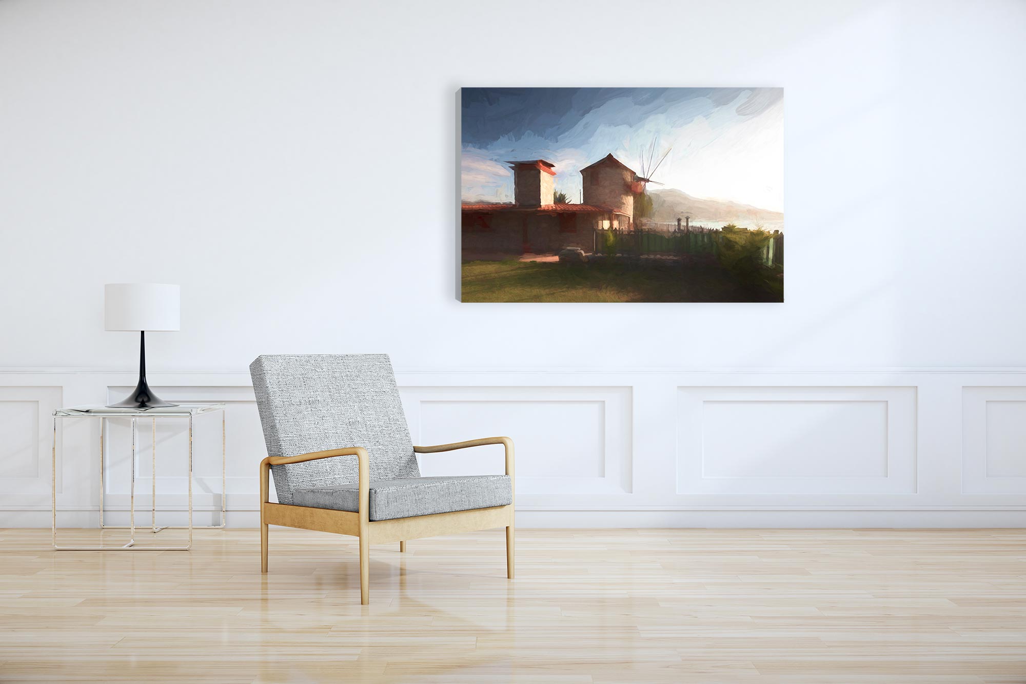 Old Datça Windmill Canvas Print (Frame not Included)