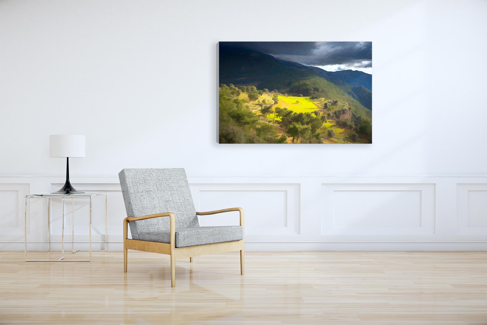 Mountain Farm Canvas Print (Frame not Included)