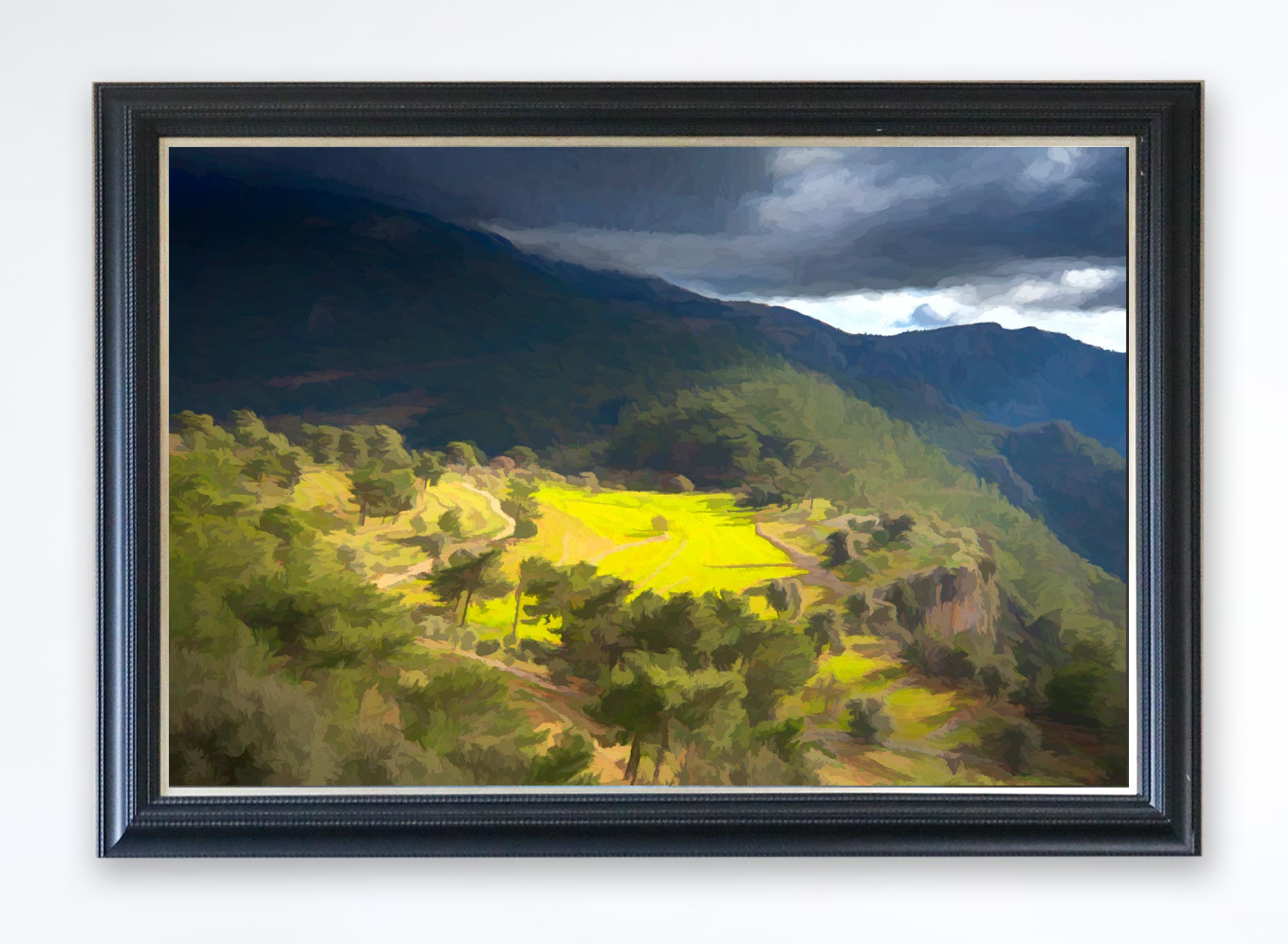 Mountain Farm Canvas Print (Frame not Included)