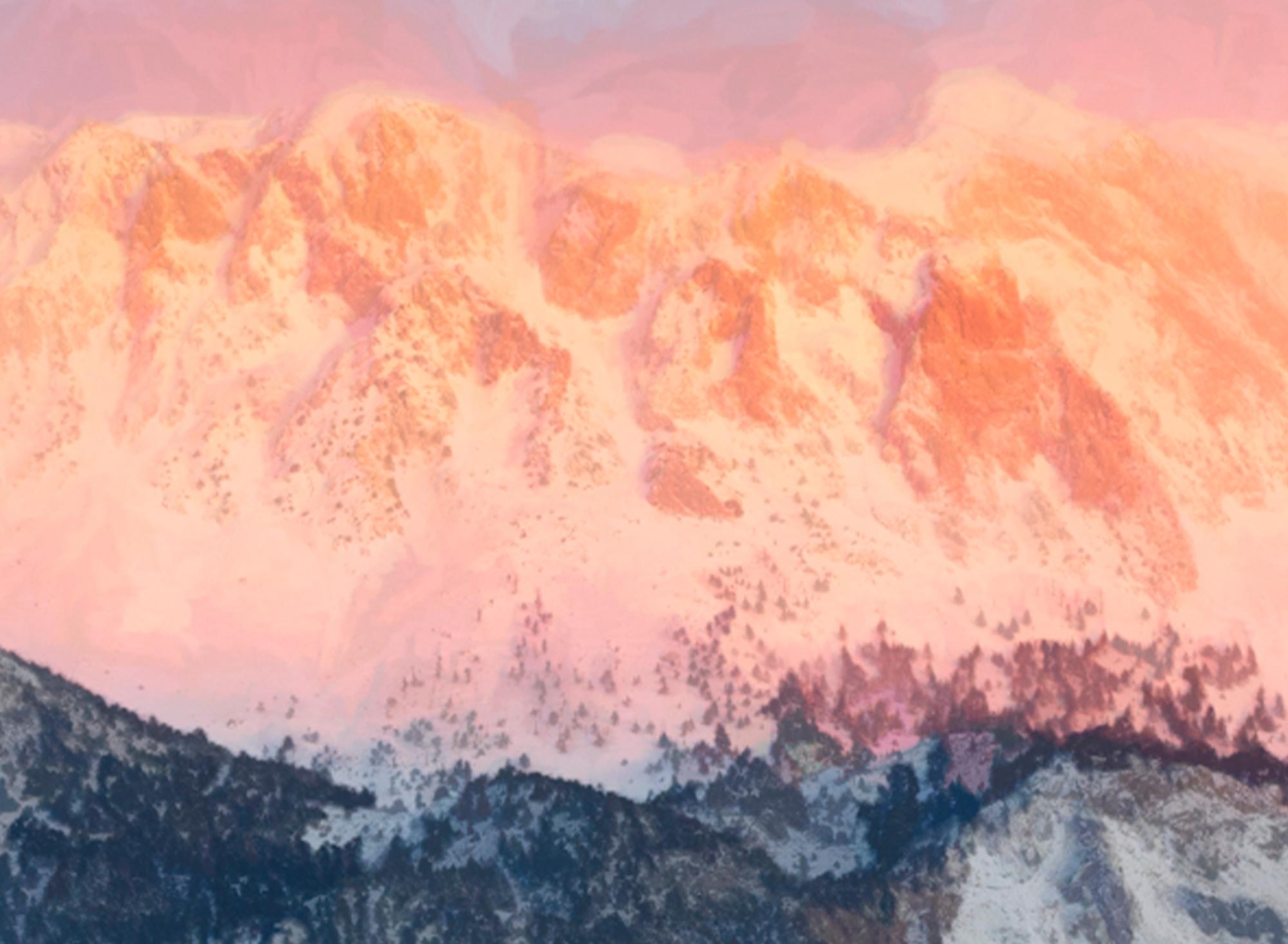 Pink Peaks Canvas Print (Frame not Included)