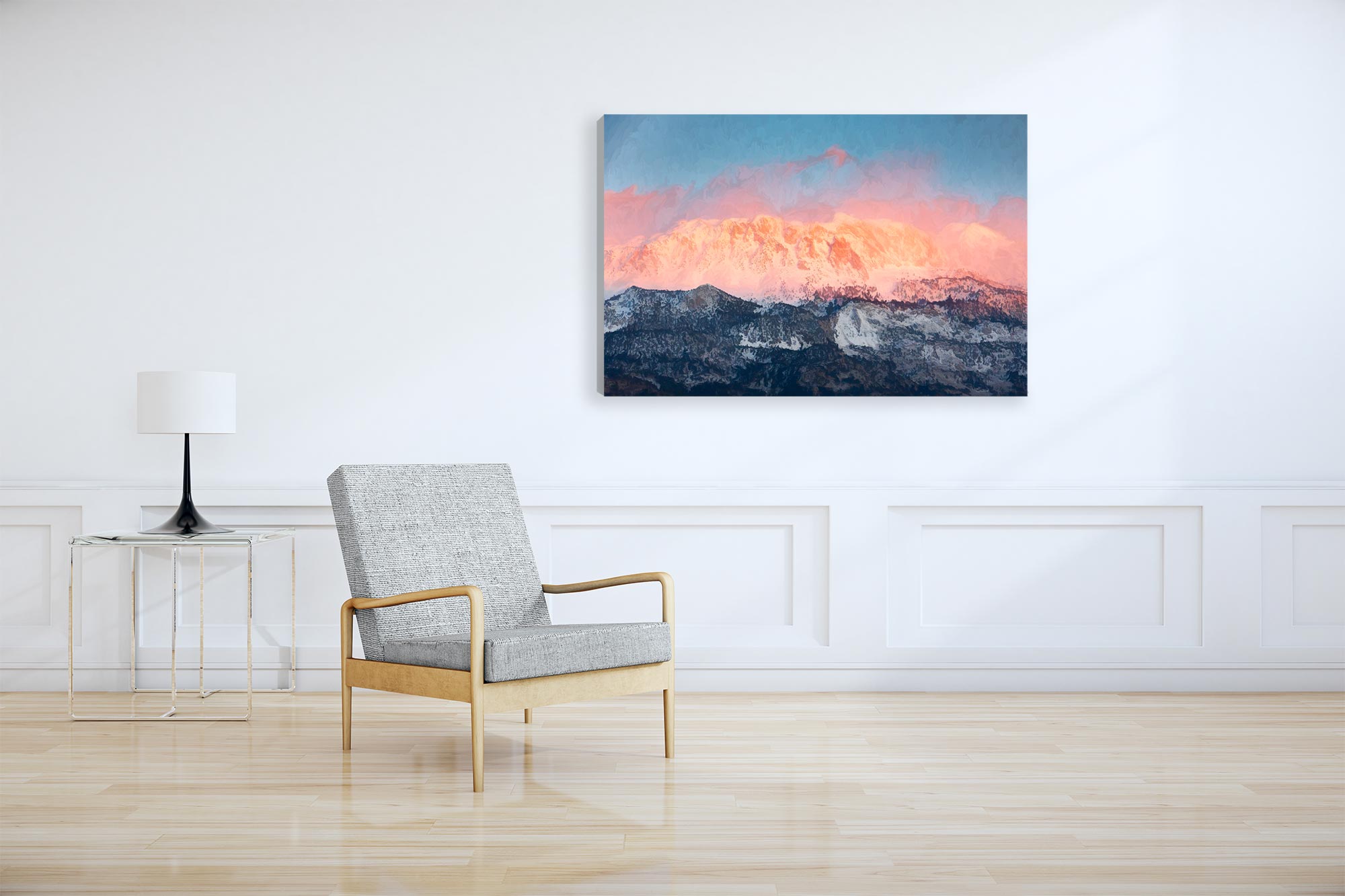 Pink Peaks Canvas Print (Frame not Included)