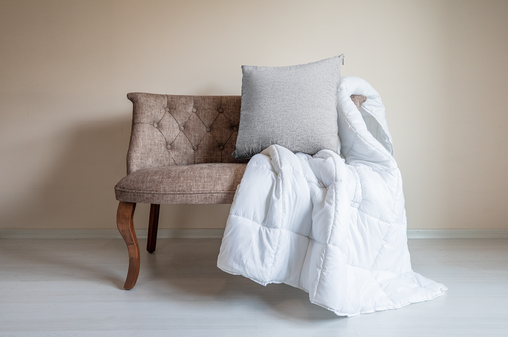Whitewashed Gray Linen "Cushion Quilt" Pillow + Comforter 2-in-1 - Cushion Quilts