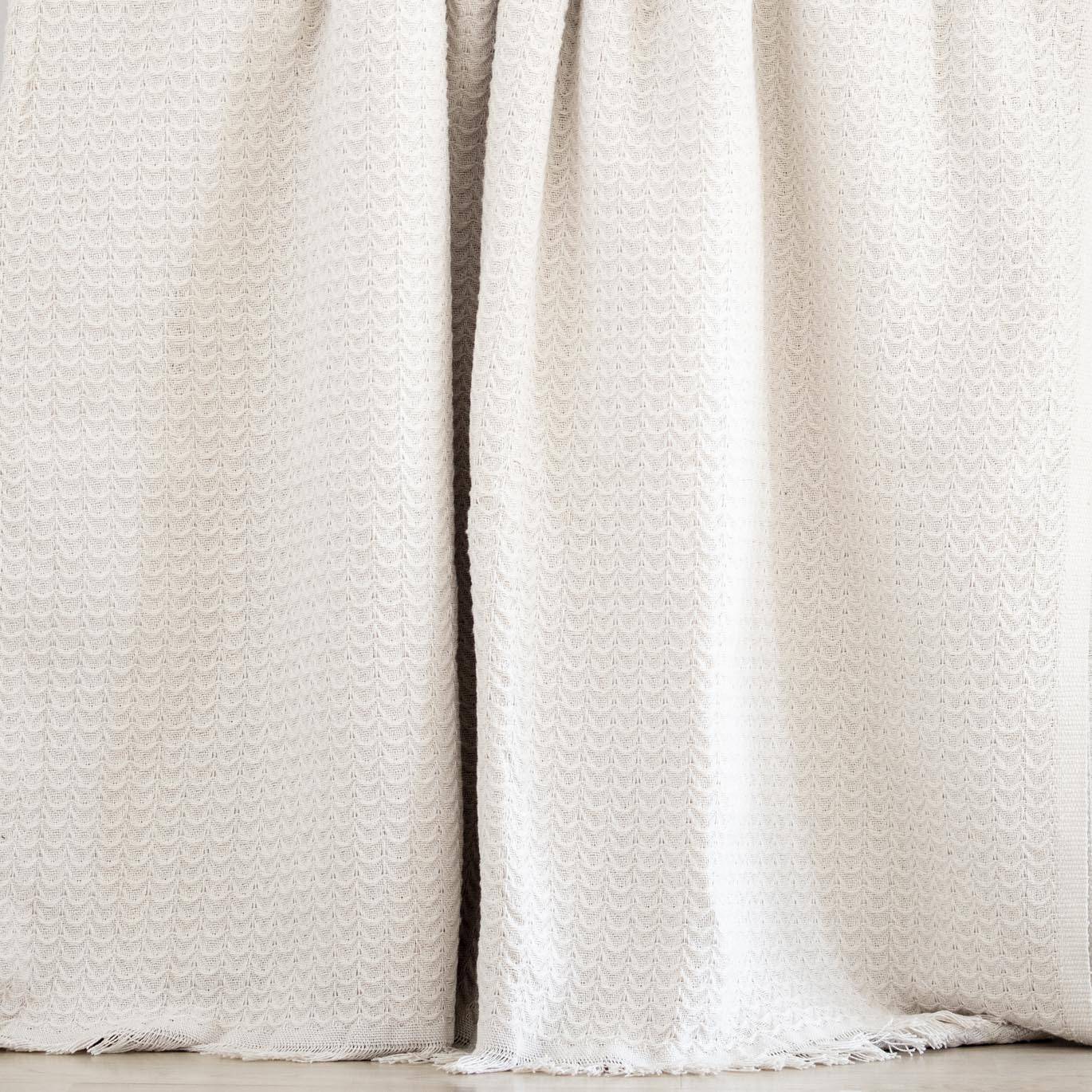 Cotton Weave Blanket in Off-White - Near East Imports