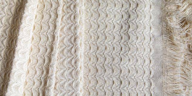Cotton Weave Blanket in Off-White - Near East Imports