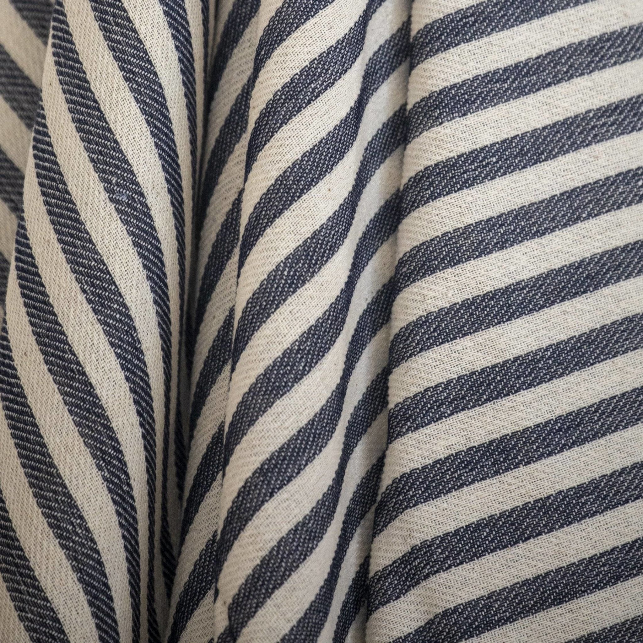 Pashtemal - Striped in Charcoal - Near East Imports