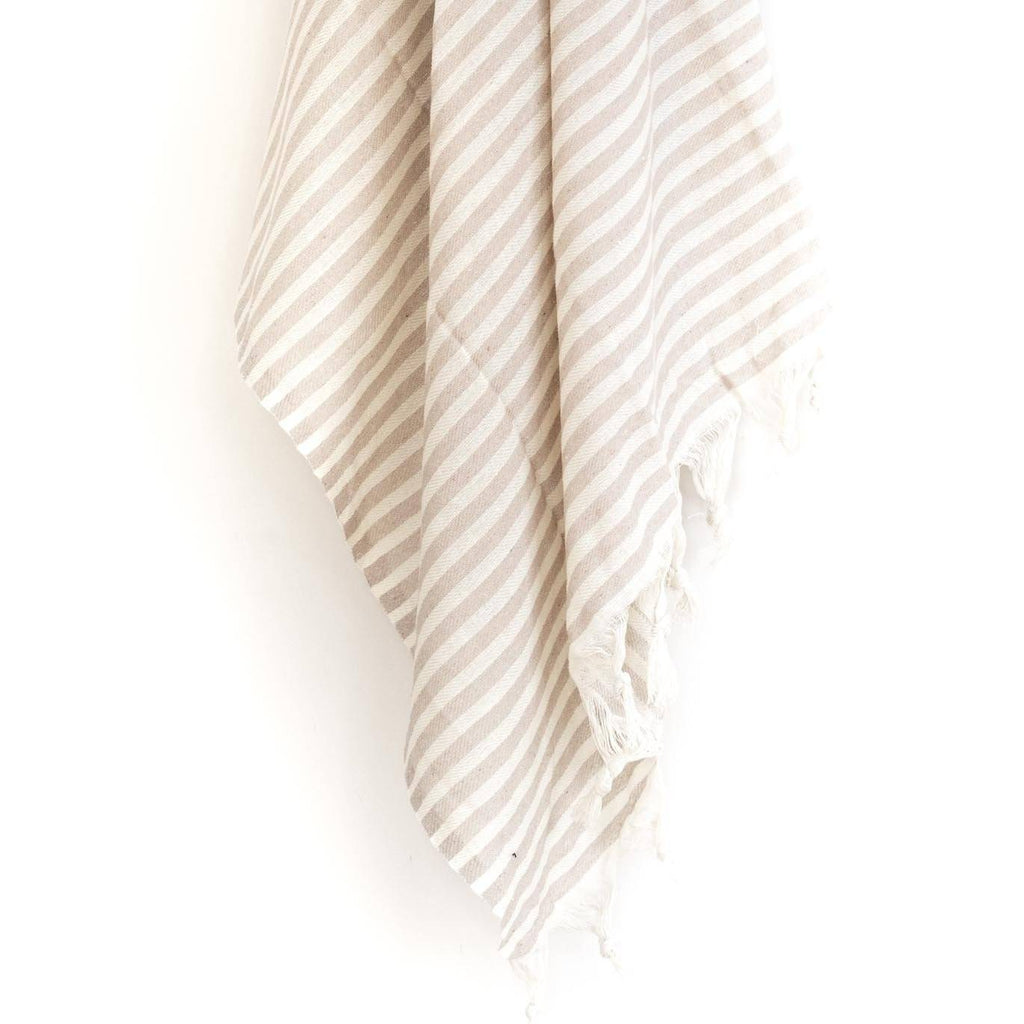 Pashtemal - Striped in Latte - Near East Imports