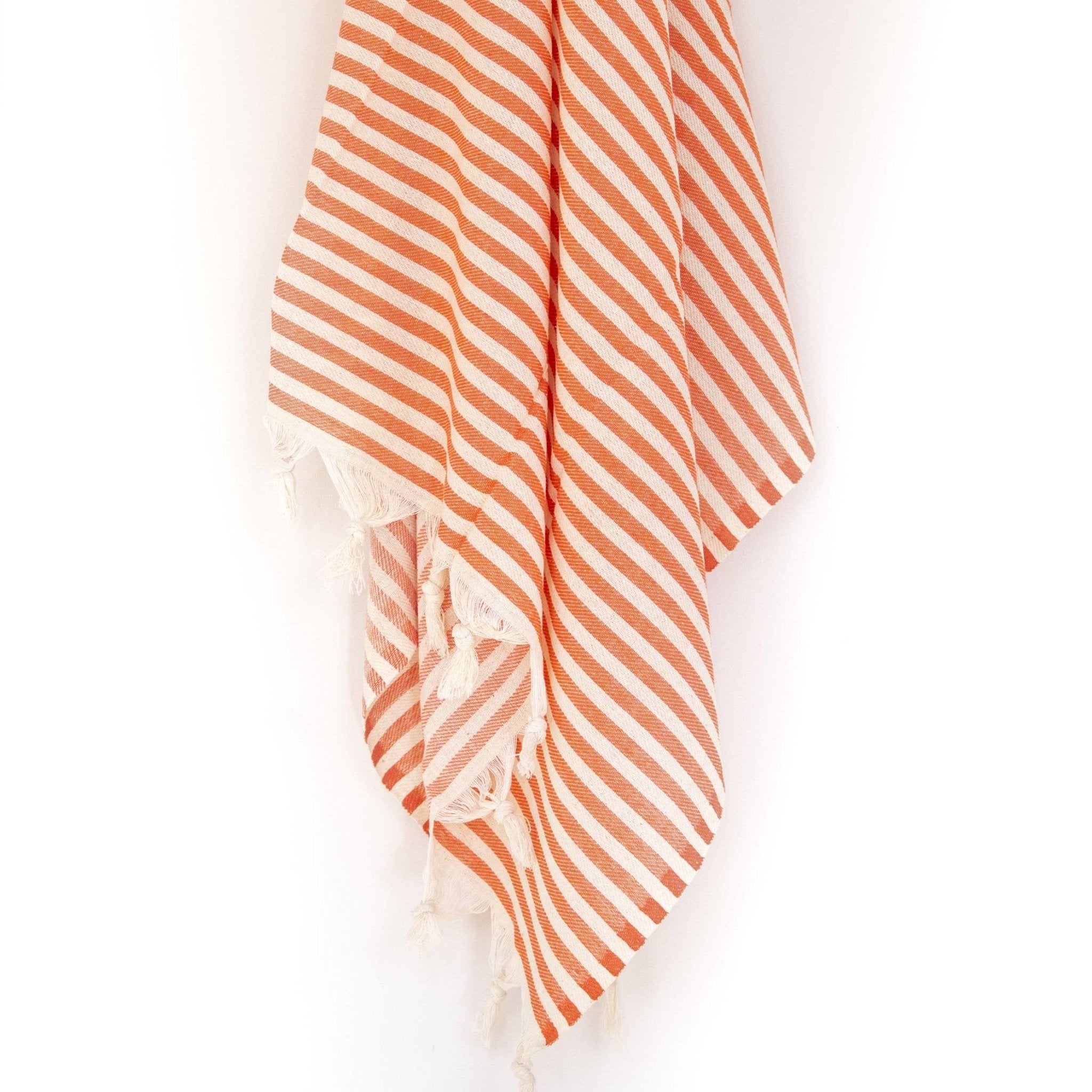 Pashtemal - Striped in Tangerine - Near East Imports