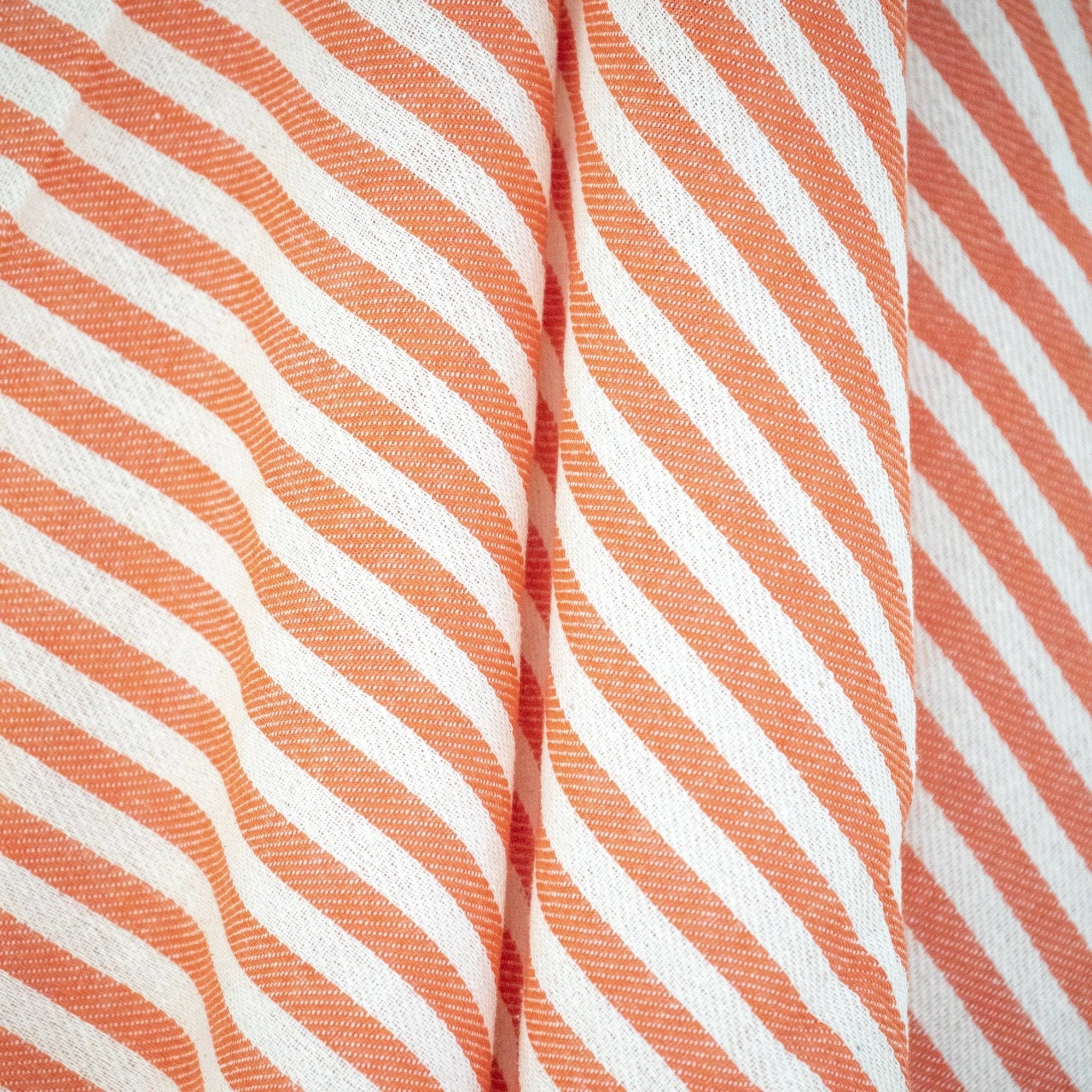 Pashtemal - Striped in Tangerine - Near East Imports