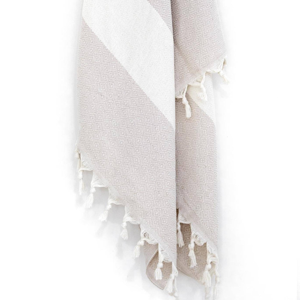 Peshtemal - Diamond Pattern in Tan - Near East Imports