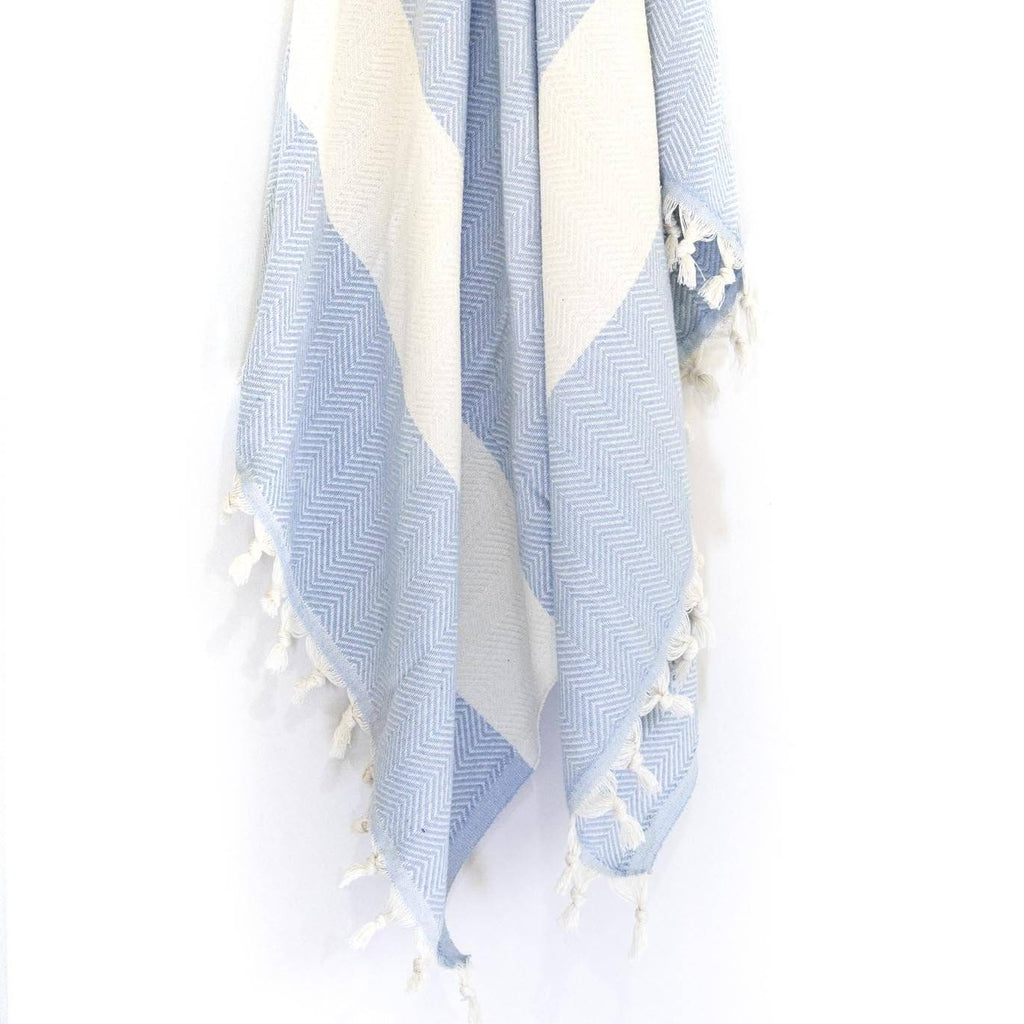 Peshtemal - Herringbone in Blue - Near East Imports