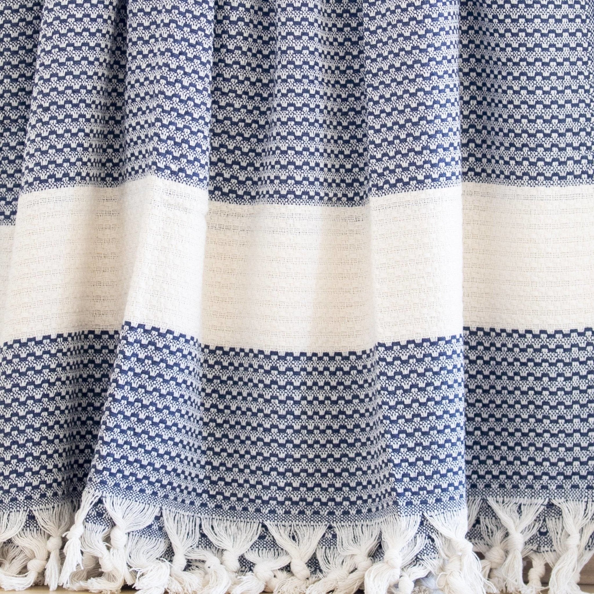 The Comfort Weave Blanket in Dark Blue - Near East Imports