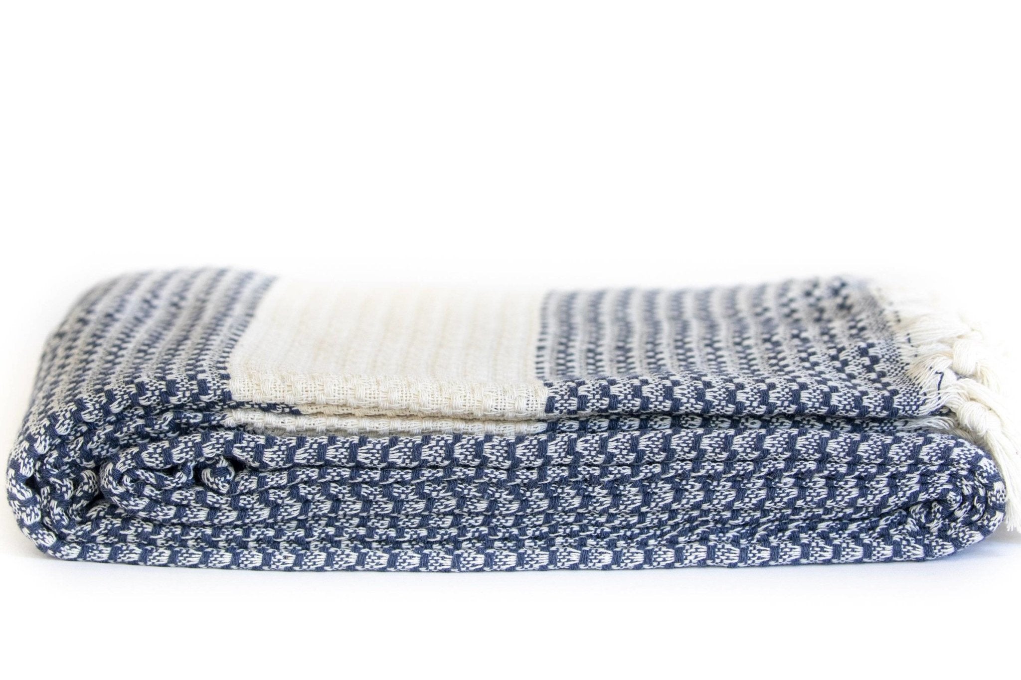 The Comfort Weave Blanket in Dark Blue - Near East Imports